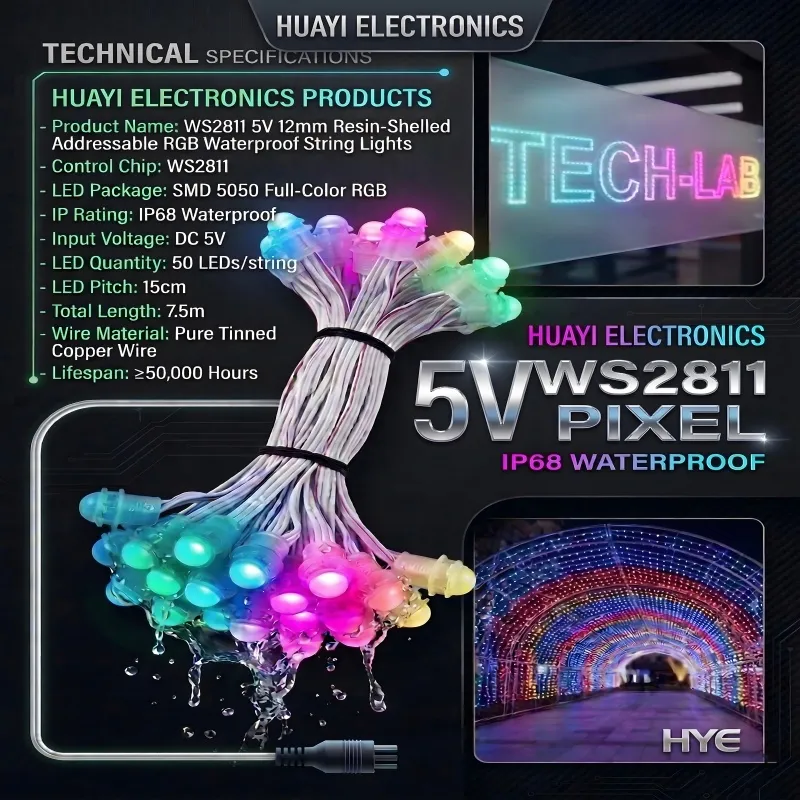 12mm LED Pixel Light LED String light 5V WS2811 Christmas De